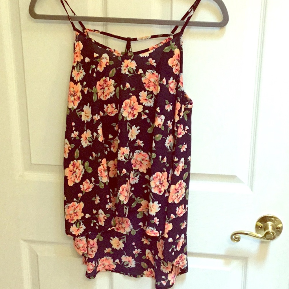 Floral spaghetti strap flowy top